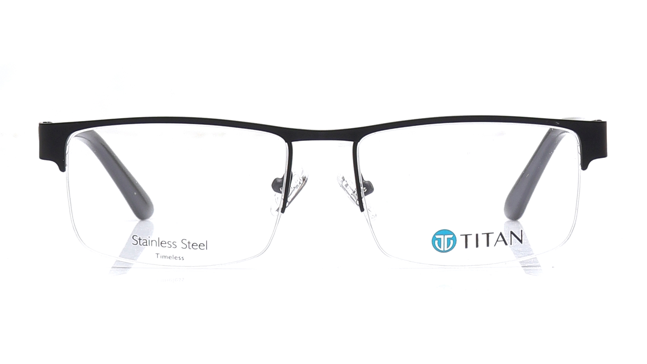 Image 1 of Black Rectangle Eyeglasses for Men and Women from Ace by Titan Available at Titan Eye+
