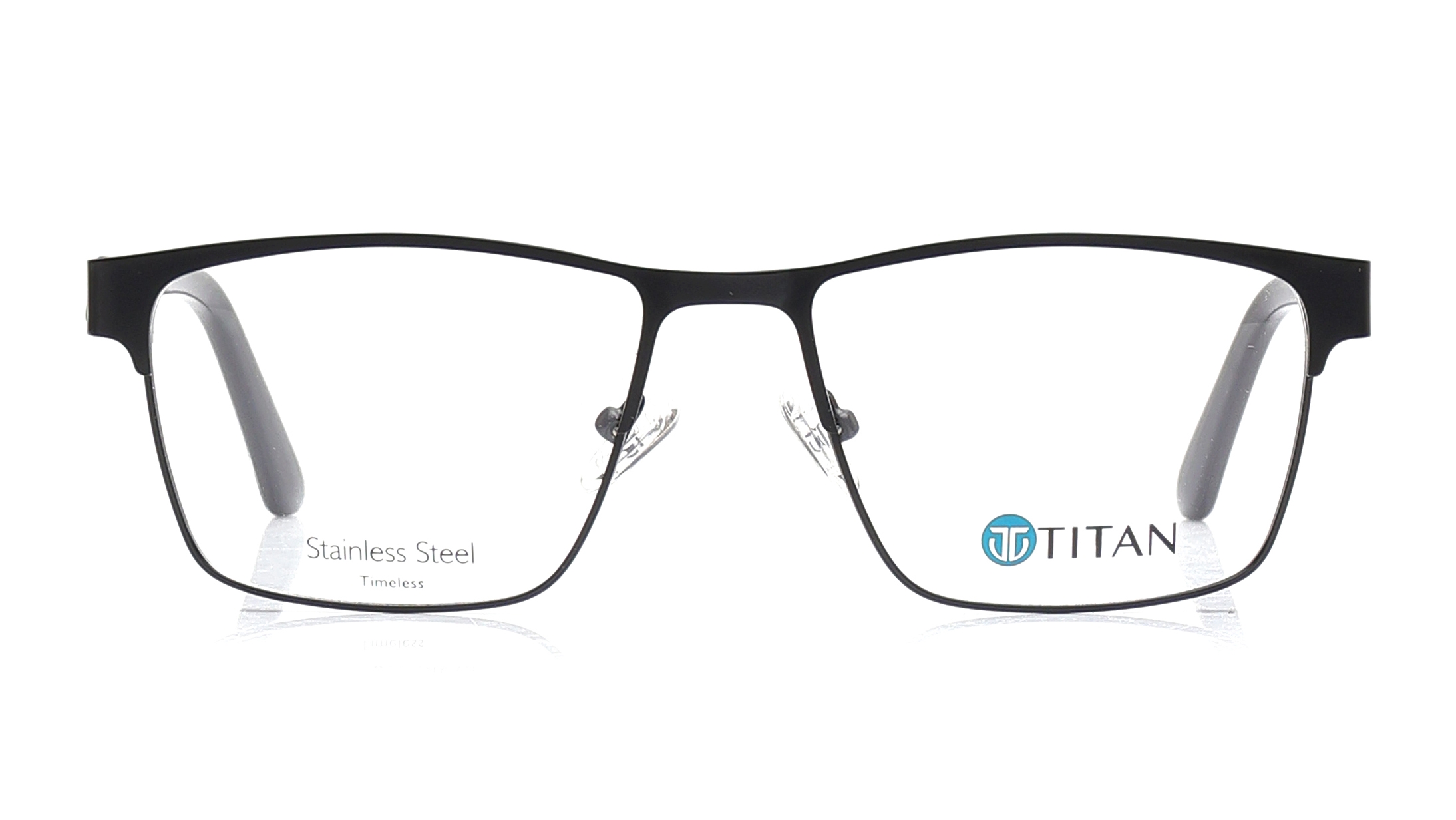 Image 1 of Black Square Eyeglasses for Men from Ace by Titan Available at Titan Eye+