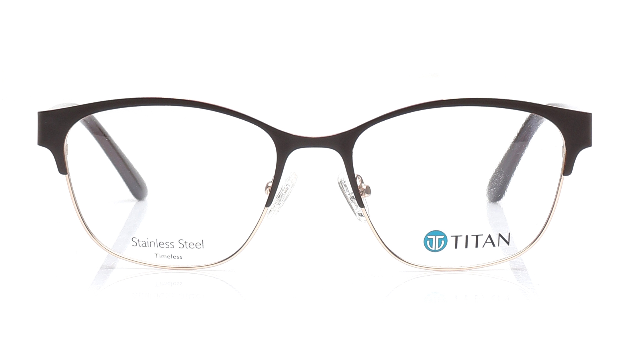 Image 1 of Brown CatEye Eyeglasses for Women from Ace by Titan Available at Titan Eye+