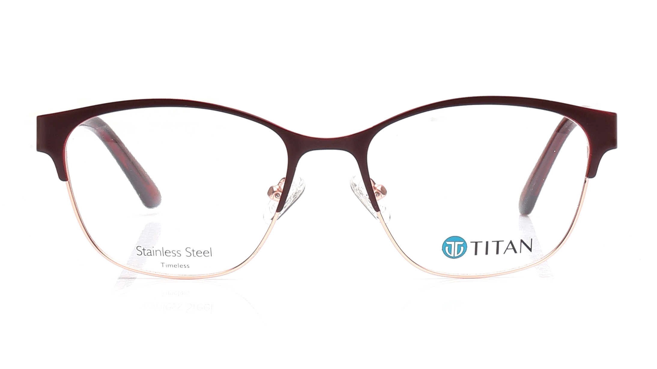 Image 1 of Burgundy CatEye Eyeglasses for Women from Ace by Titan Available at Titan Eye+