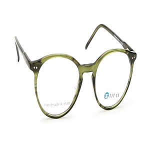 Image 2 of Olive Round Eyeglasses for Men from Titan Available at Titan Eye+