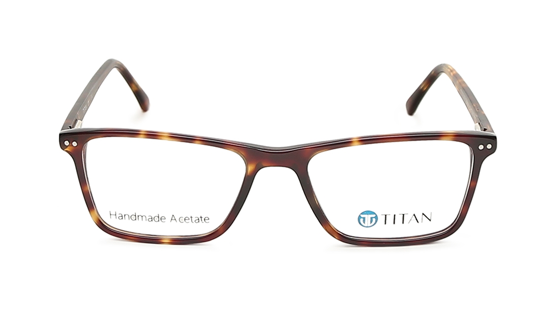 Image 1 of Havana Rectangle Eyeglasses for Men from Titan Available at Titan Eye+