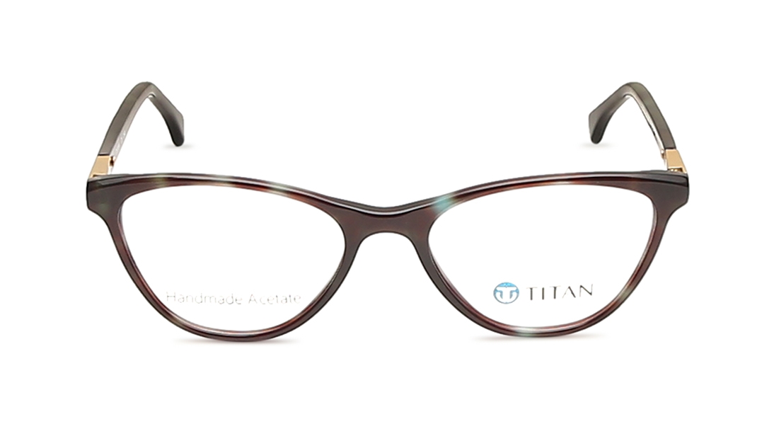 Image 1 of Brown CatEye Eyeglasses for Women from Titan Available at Titan Eye+