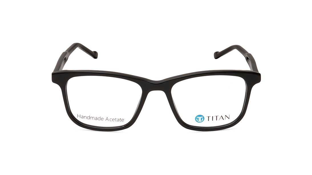 Image 1 of Black Square Eyeglasses for Men from Titan Available at Titan Eye+