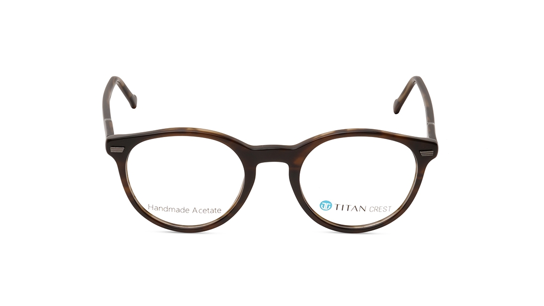 Image 1 of Brown Round Eyeglasses for Men from Titan Available at Titan Eye+