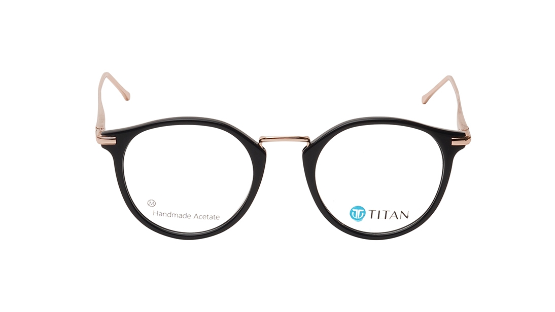 Image 1 of Black Round Eyeglasses for Women from Titan Available at Titan Eye+