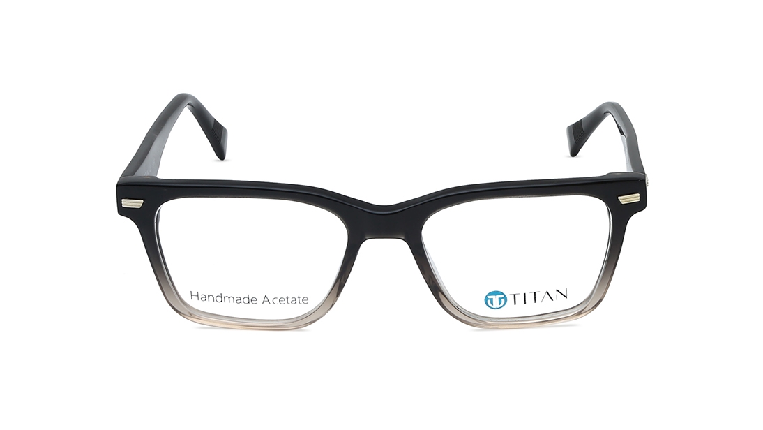 Image 1 of Black Square Eyeglasses for Men from Titan Available at Titan Eye+