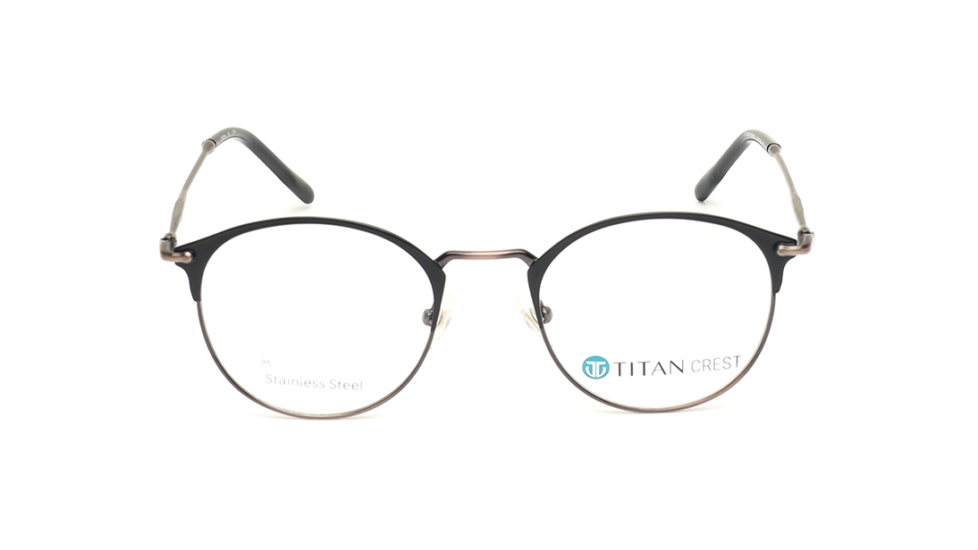 Image 1 of Black Round Eyeglasses for Men and Women from Titan Available at Titan Eye+