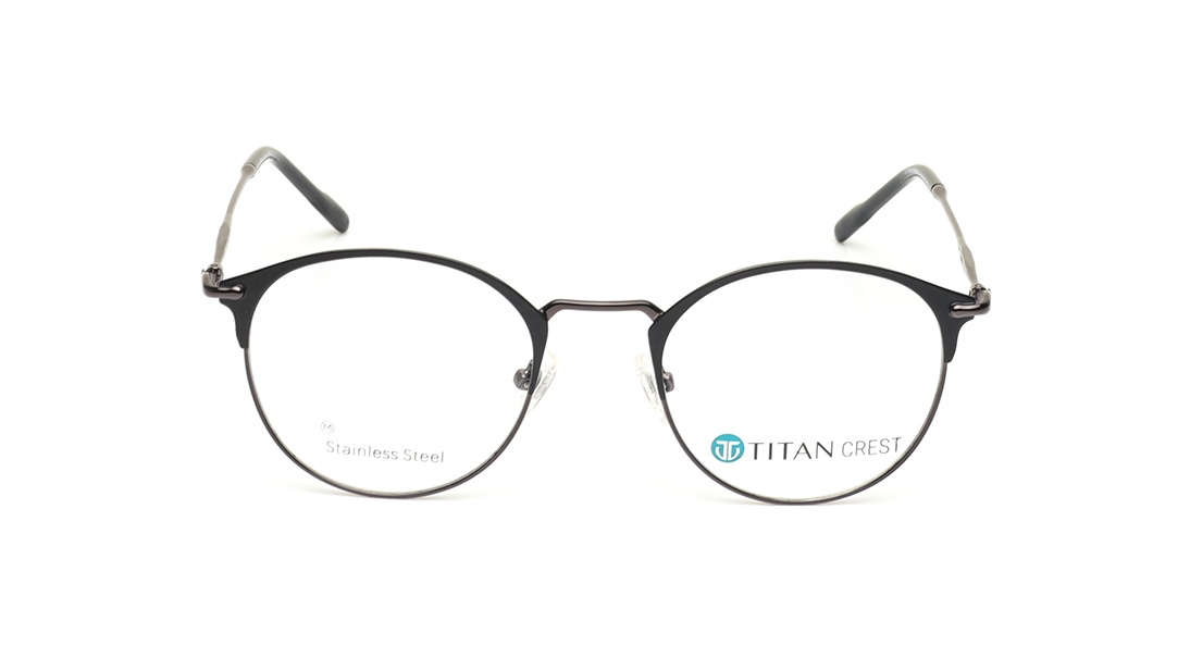 Image 1 of Black Round Eyeglasses for Men and Women from Titan Available at Titan Eye+