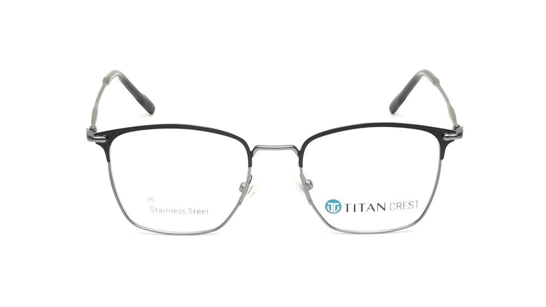 Image 1 of Black Square Eyeglasses for Men and Women from Titan Available at Titan Eye+