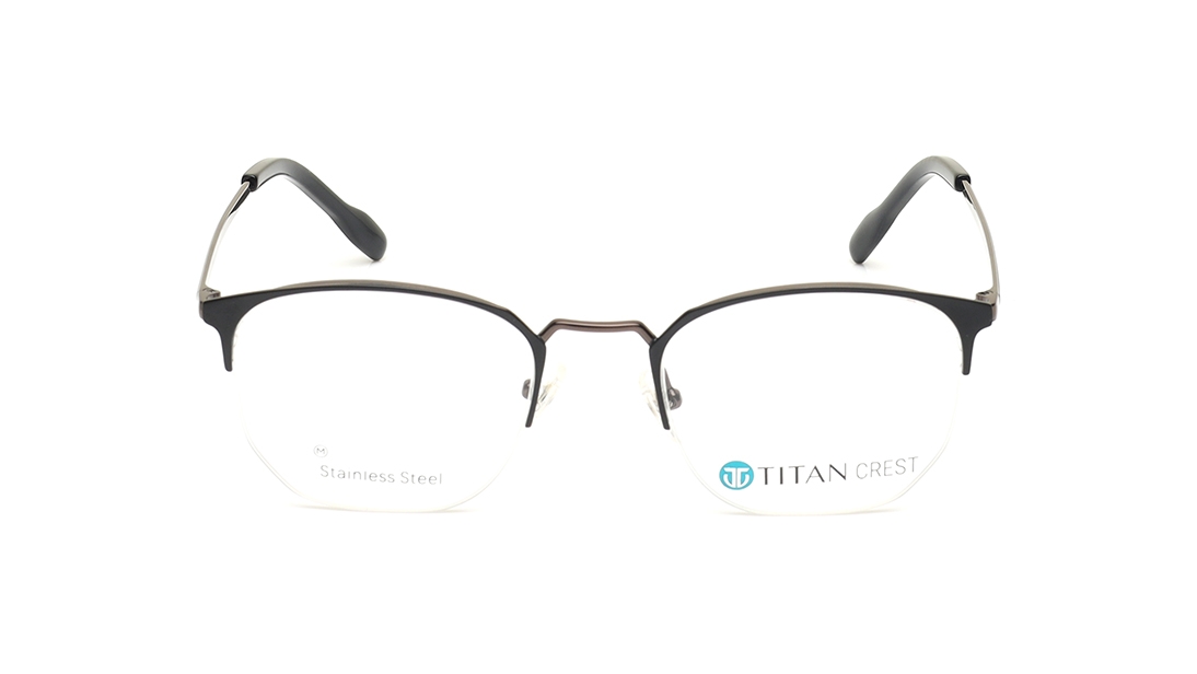 Image 1 of Black Square Eyeglasses for Men and Women from Titan Available at Titan Eye+