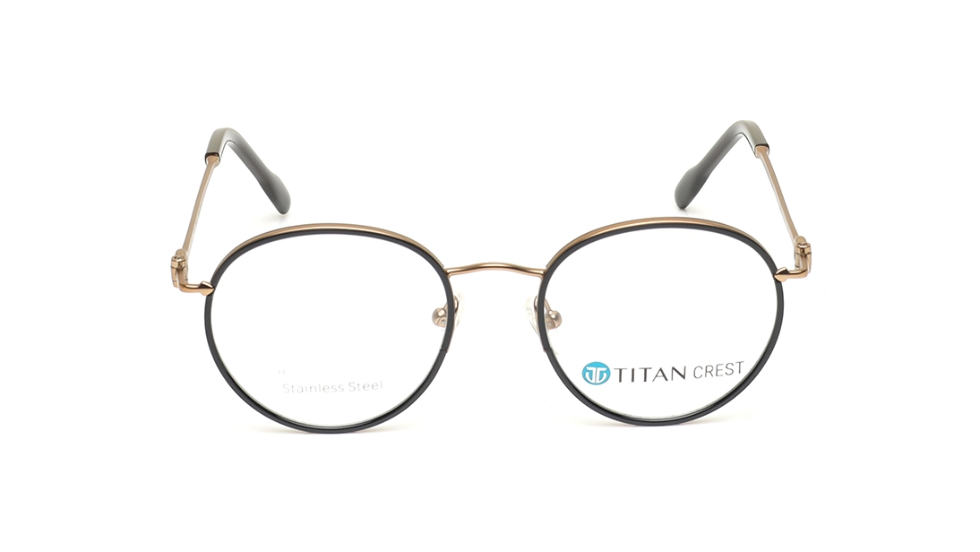 Image 1 of Black Round Eyeglasses for Men and Women from Titan Available at Titan Eye+