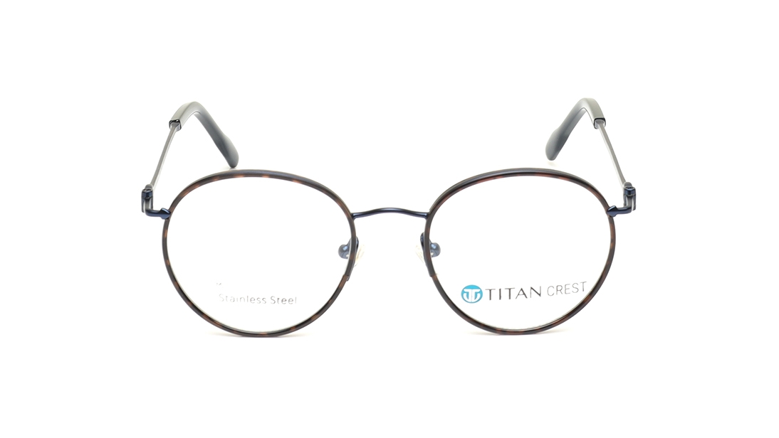 Image 1 of Brown Round Eyeglasses for Men and Women from Titan Available at Titan Eye+