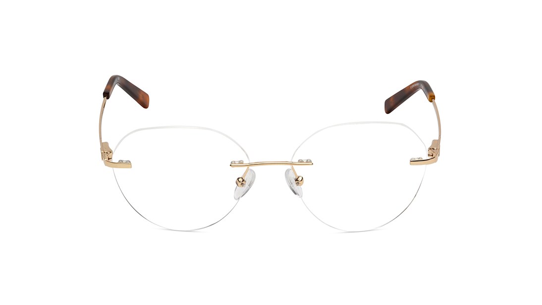 Image 1 of Gold Geometric Eyeglasses for Women from Fastrack Available at Titan Eye+