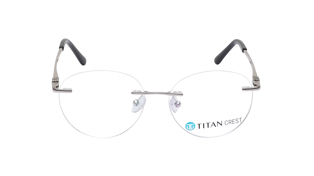 Image 1 of Silver Oval Eyeglasses for Men and Women from Titan Available at Titan Eye+