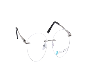 Image 2 of Silver Oval Eyeglasses for Men and Women from Titan Available at Titan Eye+