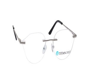 Image 2 of Silver Geometric Eyeglasses for Men and Women from Fastrack Available at Titan Eye+