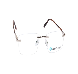 Image 2 of Gold Rectangle Eyeglasses for Men and Women from Titan Available at Titan Eye+