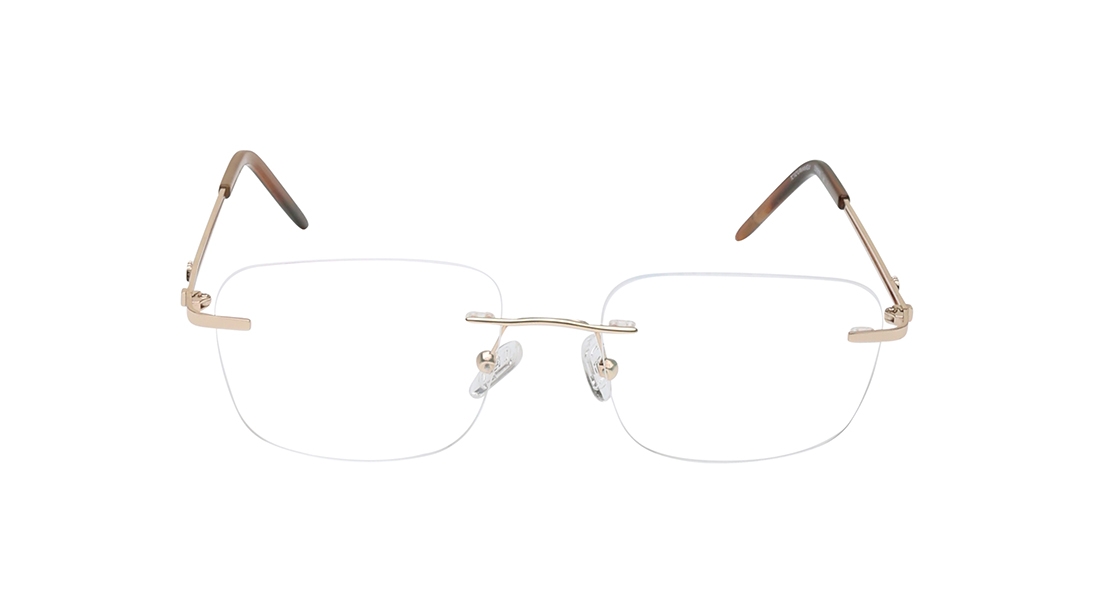 Image 1 of Gold Square Eyeglasses for Men and Women from Titan Available at Titan Eye+