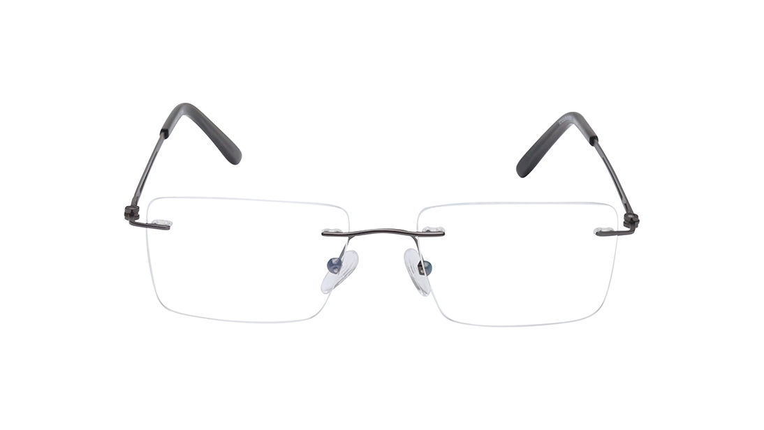 Image 1 of Gun Metal Rectangle Eyeglasses for Men and Women from Titan Available at Titan Eye+
