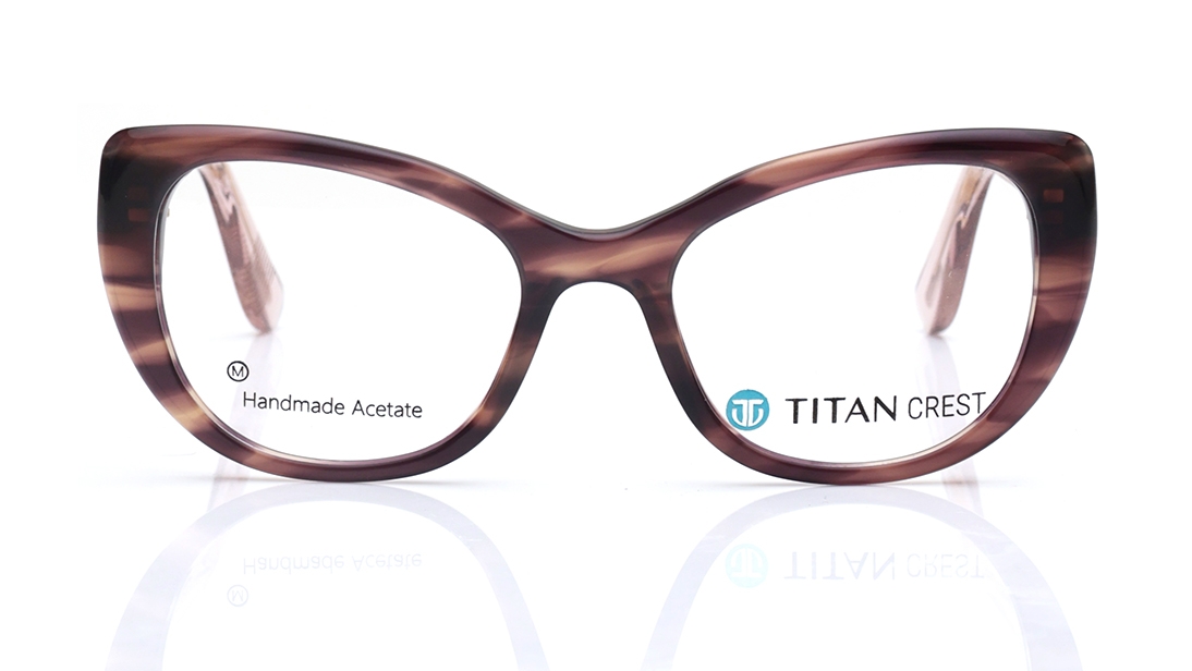 Image 1 of Brown CatEye Eyeglasses for Men from Titan Available at Titan Eye+