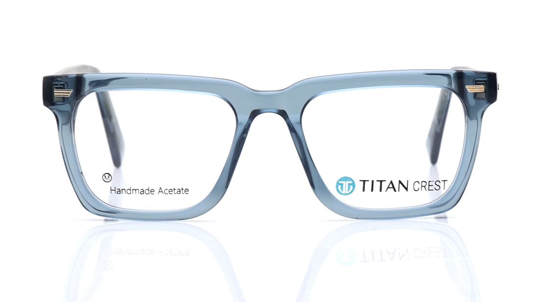 Image 1 of Blue Rectangle Eyeglasses for Men from Titan Available at Titan Eye+