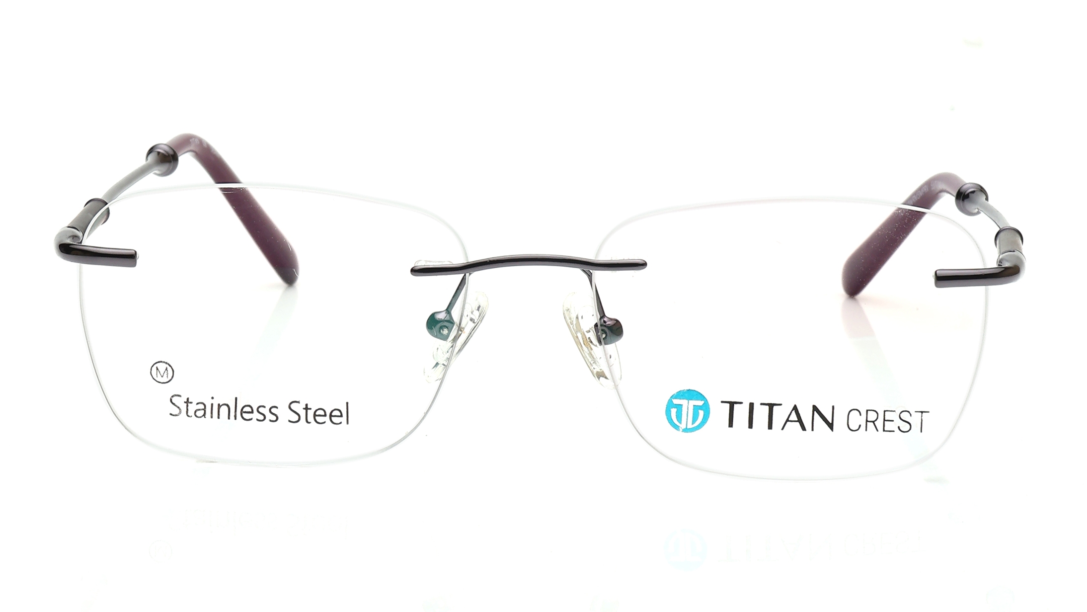 Image 1 of Purple Rectangle Eyeglasses for Women from Titan Available at Titan Eye+