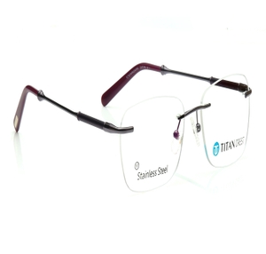 Image 2 of Purple Rectangle Eyeglasses for Women from Titan Available at Titan Eye+