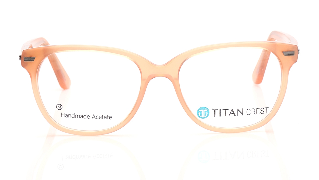 Image 1 of Peach Square Eyeglasses for Women from Titan Available at Titan Eye+
