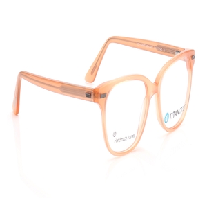 Image 2 of Peach Square Eyeglasses for Women from Titan Available at Titan Eye+