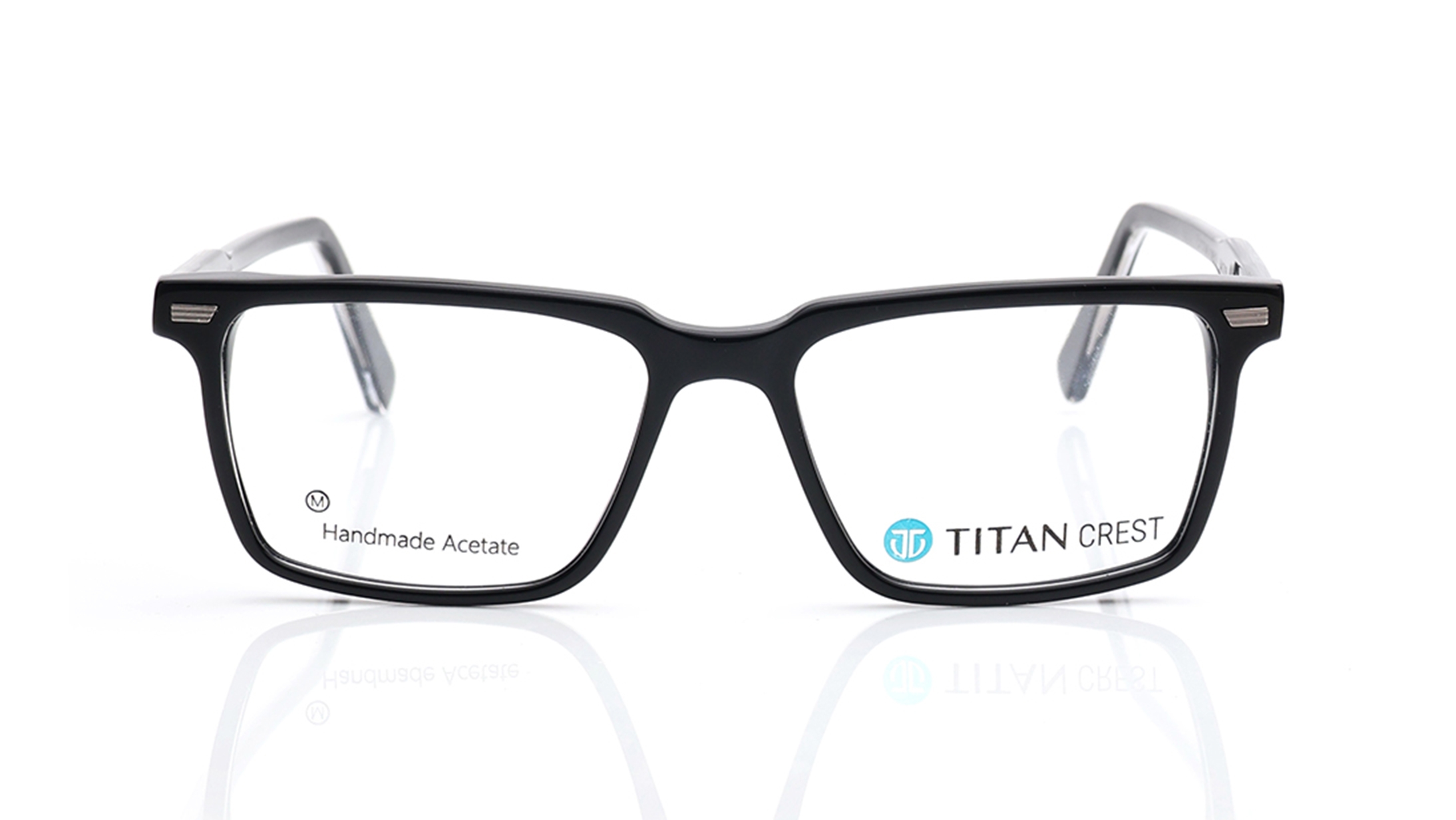 Image 1 of Black Rectangle Eyeglasses for Men from Titan Available at Titan Eye+