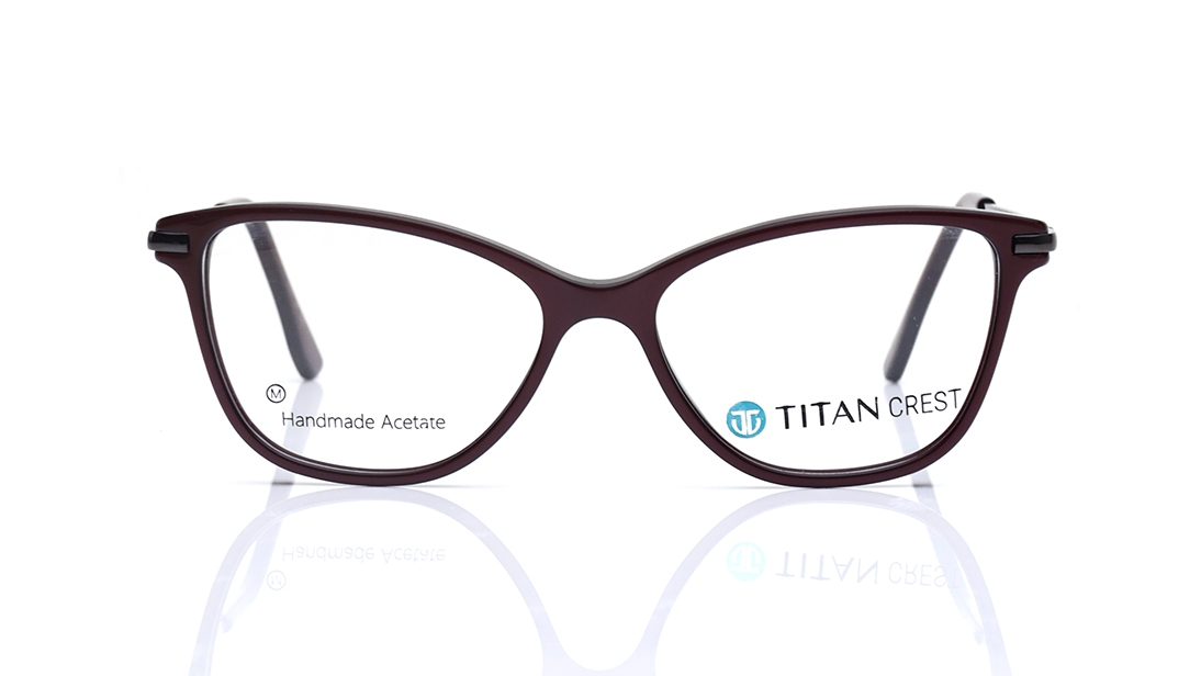 Image 1 of Maroon CatEye Eyeglasses for Women from Titan Available at Titan Eye+