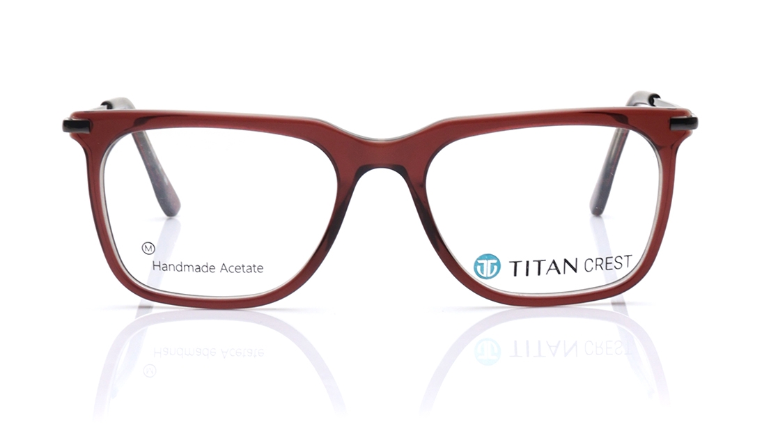 Image 1 of Maroon Square Eyeglasses for Men from Titan Available at Titan Eye+