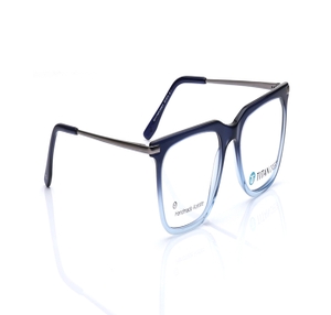 Image 2 of Blue Square Eyeglasses for Men from Titan Available at Titan Eye+