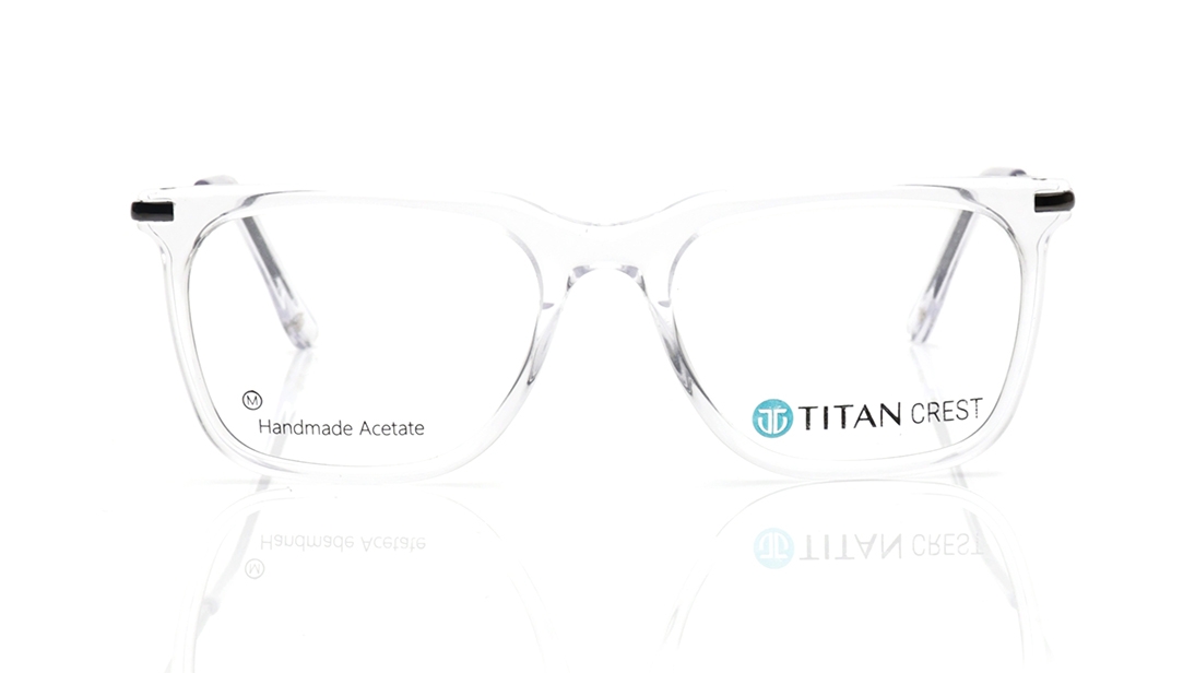 Image 1 of Transparent Square Eyeglasses for Men from Titan Available at Titan Eye+