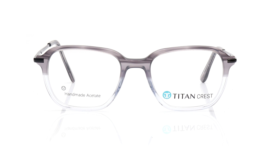 Image 1 of Grey Square Eyeglasses for Men and Women from Titan Available at Titan Eye+