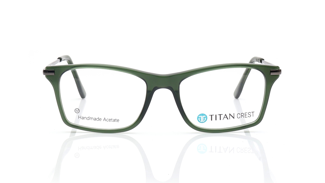 Image 1 of Green Rectangle Eyeglasses for Men from Titan Available at Titan Eye+