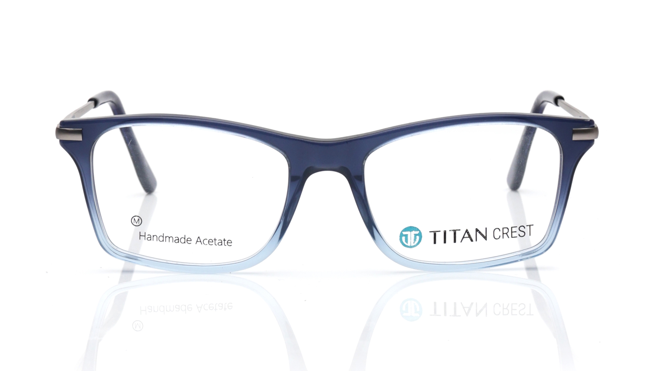 Image 1 of Blue Rectangle Eyeglasses for Men from Titan Available at Titan Eye+
