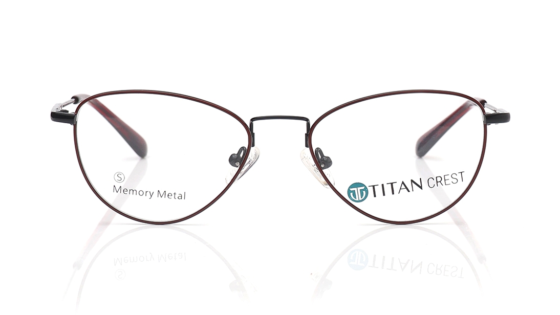 Image 1 of Maroon CatEye Eyeglasses for Women from Titan Available at Titan Eye+