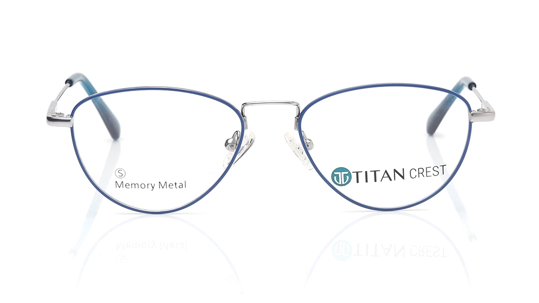 Image 1 of Blue Oval Eyeglasses for Women from Titan Available at Titan Eye+