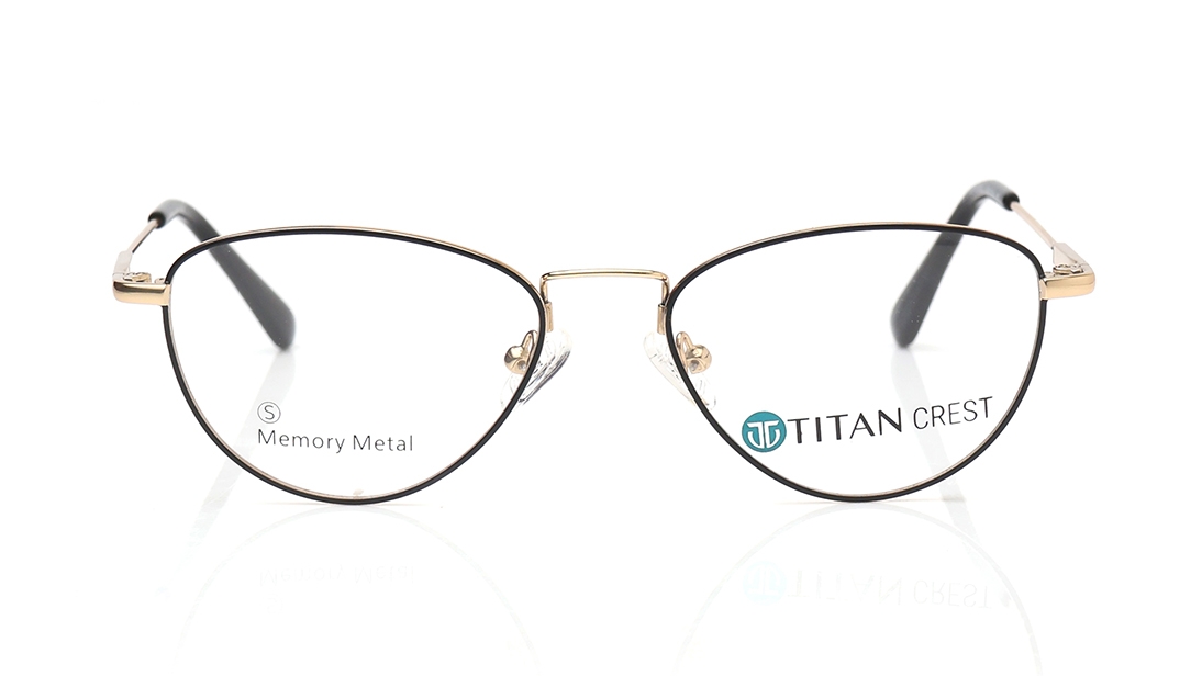 Image 1 of Black Oval Eyeglasses for Women from Titan Available at Titan Eye+
