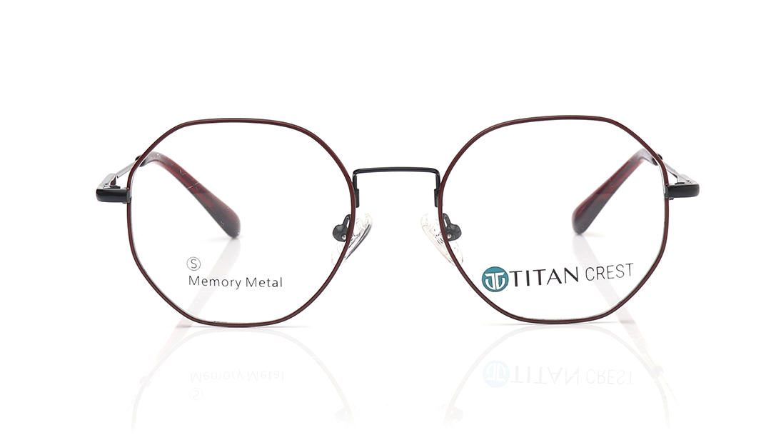 Image 1 of Black Geometric Eyeglasses for Women from Titan Available at Titan Eye+