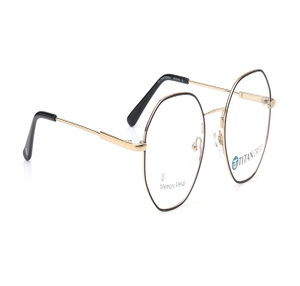 Image 2 of Gold Geometric Eyeglasses for Women from Titan Available at Titan Eye+