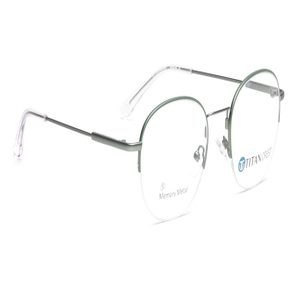 Image 2 of Green Round Eyeglasses for Men and Women from Titan Available at Titan Eye+