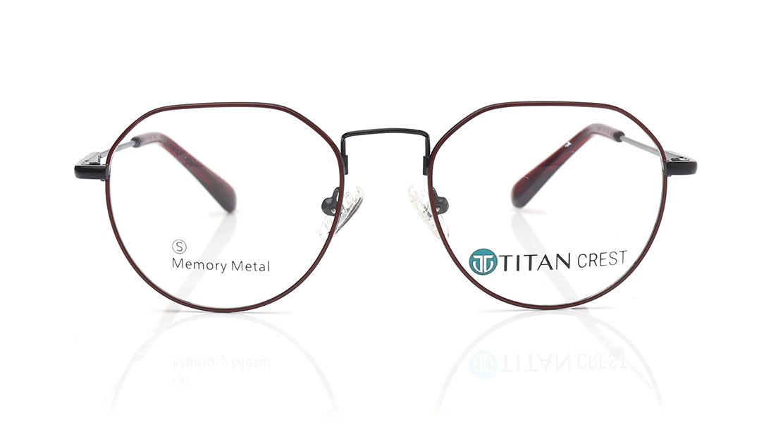 Image 1 of Black Round Eyeglasses for Men and Women from Titan Available at Titan Eye+