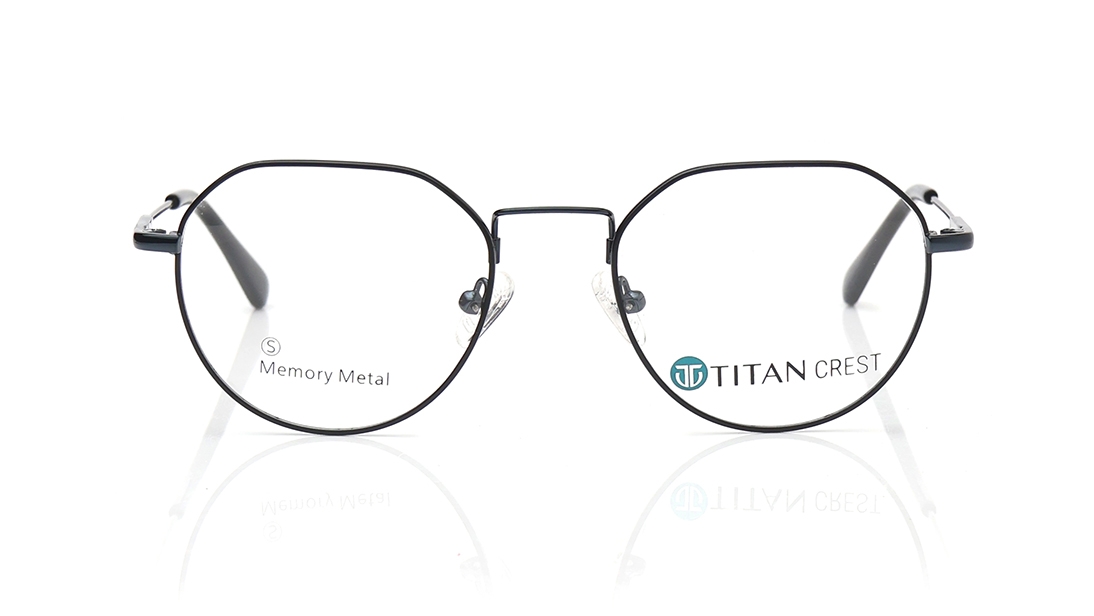 Image 1 of Black Geometric Eyeglasses for Men and Women from Titan Available at Titan Eye+