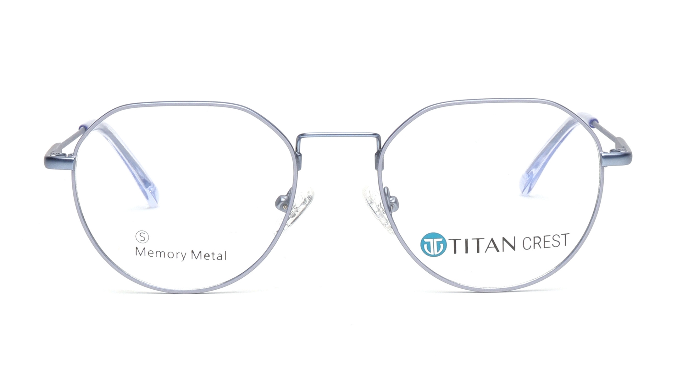 Image 1 of Blue Geometric Eyeglasses for Men and Women from Titan Available at Titan Eye+