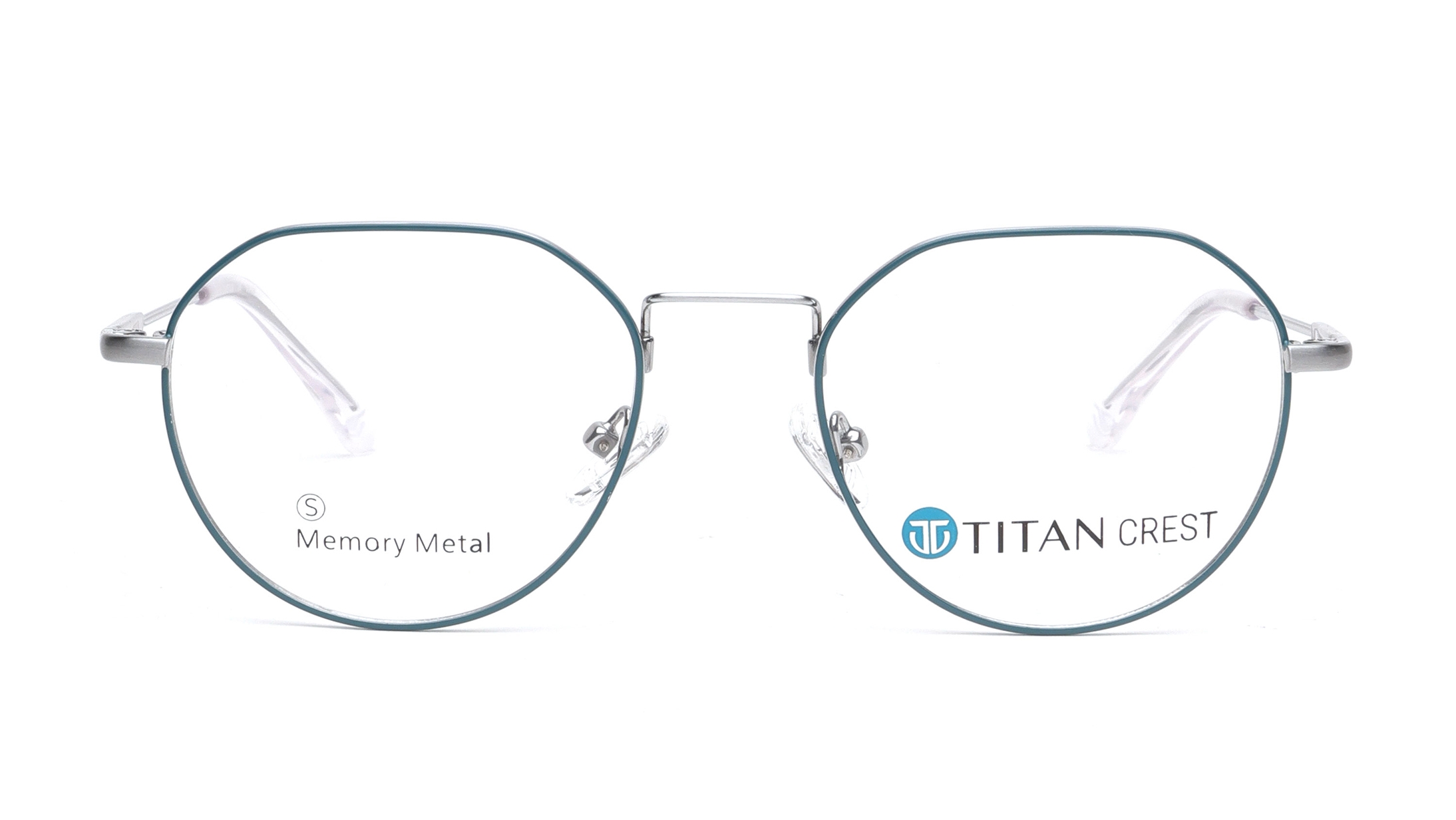 Image 1 of Green Geometric Eyeglasses for Men and Women from Titan Available at Titan Eye+
