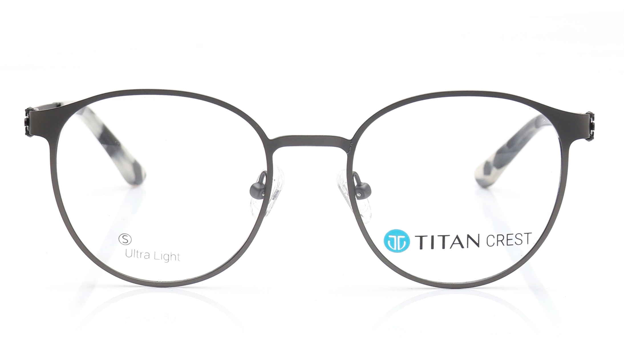 Image 1 of Black Round Eyeglasses for Men and Women from Titan Available at Titan Eye+