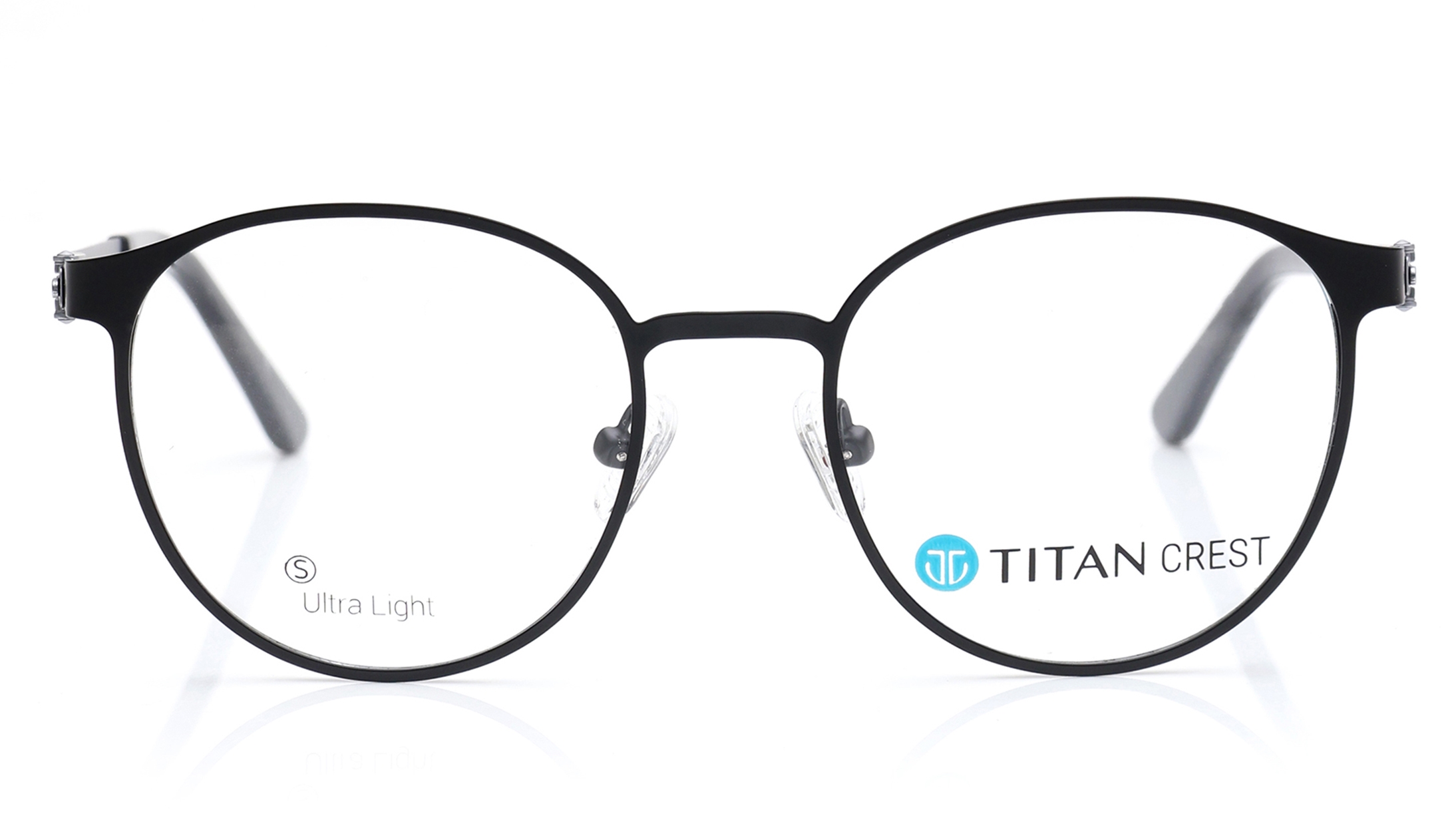 Image 1 of Black Round Eyeglasses for Men and Women from Titan Available at Titan Eye+